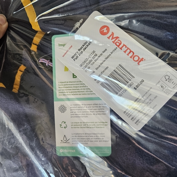 NWT Marmot Blue Rocklin Full Zip Jacket - Picture 3 of 3